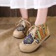 Casual hemp bottom boots women embroidered cloth shoes cotton college style women's cloth shoes