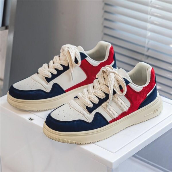 Men's Fashion Color Block Lightweight Comfortable Skate Shoes Casual Lace Up Sneakers, Men's Shoes